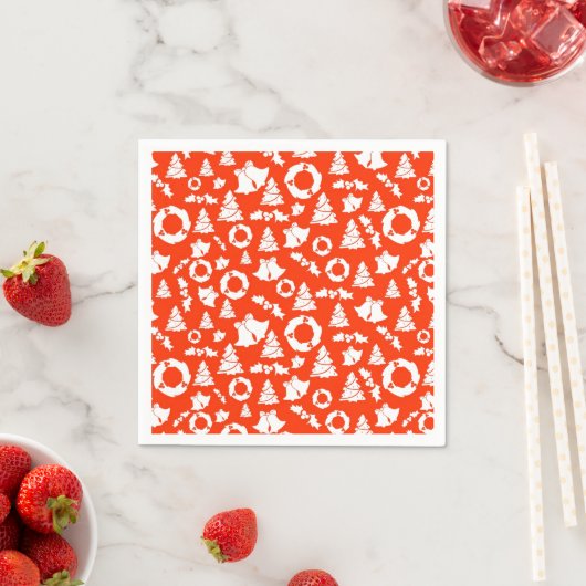 Red Christmas Pattern Paper Napkin Serviette (Beispiel)