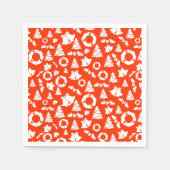 Red Christmas Pattern Paper Napkin Serviette (Vorderseite)