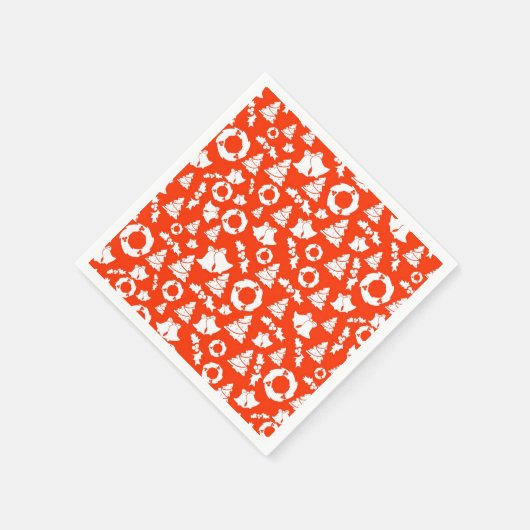 Red Christmas Pattern Paper Napkin Serviette (Ecke)