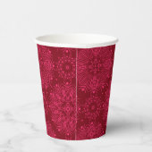 Red Christmas pattern Paper Plate Pappbecher (Rechts)