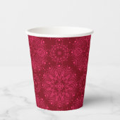 Red Christmas pattern Paper Plate Pappbecher (Vorderseite)