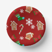 Red Christmas Pattern Pappteller (Vorderseite)