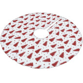 Red Christmas Pattern Polyester Weihnachtsbaumdecke (Schrägansicht)