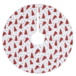 Red Christmas Pattern Polyester Weihnachtsbaumdecke
