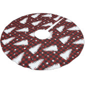 Red Christmas Pattern Polyester Weihnachtsbaumdecke (Schrägansicht)