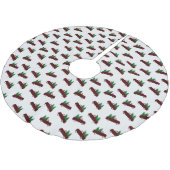 Red Christmas Pattern  Polyester Weihnachtsbaumdecke (Schrägansicht)