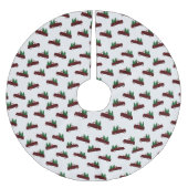 Red Christmas Pattern Polyester Weihnachtsbaumdecke (Vorderseite)