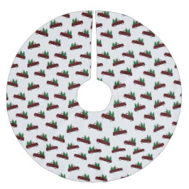 Red Christmas Pattern Polyester Weihnachtsbaumdecke