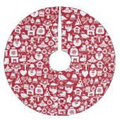 Red Christmas Pattern Polyester Weihnachtsbaumdecke (Vorderseite)