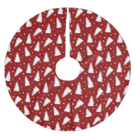 Red Christmas Pattern Polyester Weihnachtsbaumdecke