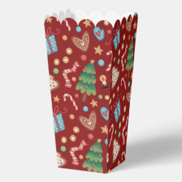 Red Christmas Pattern Popcorn Party Favor Gift Box Geschenkschachtel