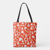Red Christmas Pattern Tasche (Rückseite)
