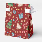 Red Christmas Pattern Tent Party Favor Gift Box Geschenkschachtel (Rückseite)