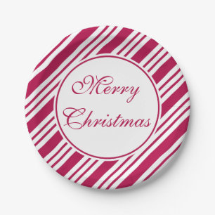 Red Christmas Peppermint Candy Party Paper Teller