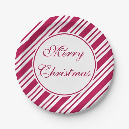 Red Christmas Peppermint Candy Party Paper Teller (Vorderseite)