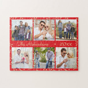 Red Christmas Personalized 6 Puzzle
