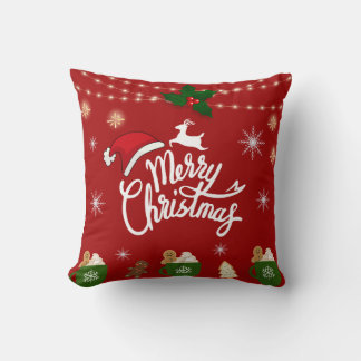 red christmas pillow kissen