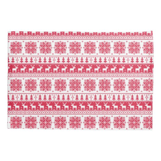 Red Christmas Pillowcase Kissenbezug (Rückseite-Links)