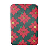 Red Christmas Poinsettia Badezimmer Rug Badematte (Vorderseite Vertikal)