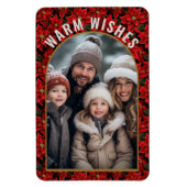 Red Christmas Poinsettia Custom Foto Magnet (Vertikal)