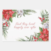 Red Christmas Poinsettia Frame Personalisiert Geschenkpapier Set (Vorderseite)