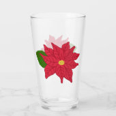 Red Christmas Poinsettia Glas (Rückseite)