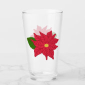 Red Christmas Poinsettia Glas (Vorderseite)