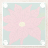 Red Christmas Poinsettia Glasuntersetzer (Rückseite)