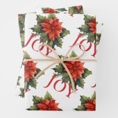 RED CHRISTMAS POINSETTIA PATTERNS KOORDINIERT GESCHENKPAPIER SET (Beispiel)