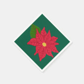 Red Christmas Poinsettia Serviette (Ecke)
