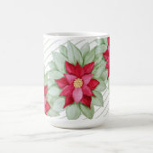 Red Christmas Poinsettia Watercolor Handgemalt Kaffeetasse (Mittel)
