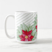Red Christmas Poinsettia Watercolor Handgemalt Kaffeetasse (Links)