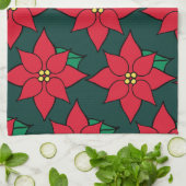 Red Christmas Poinsettias Küchentücher (Gefaltet)