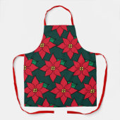Red Christmas Poinsettias Schürze (Vorderseite)