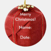 Red Christmas Present Keramik Ornament (Hinten)