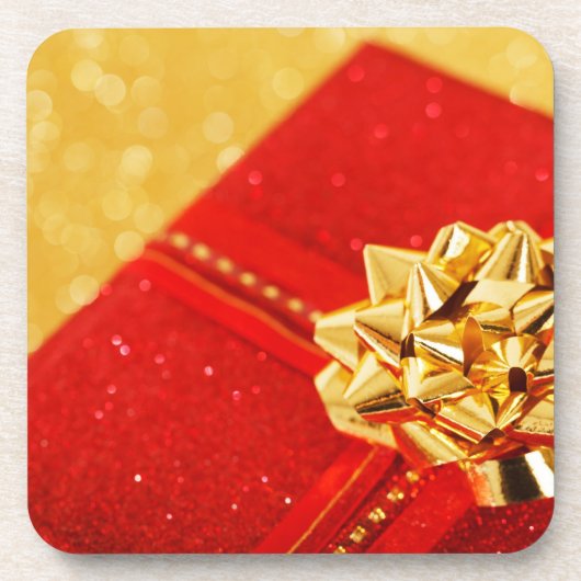 Red Christmas Present Untersetzer (Vorderseite)