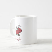 Red Christmas Reindeer Illustration Personalisiert Kaffeetasse (Vorderseite Links)