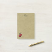 Red Christmas Reindeer Illustration Post-it Klebezettel (Auf Schreibtisch)