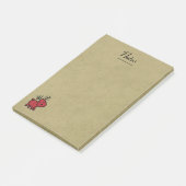 Red Christmas Reindeer Illustration Post-it Klebezettel (angewinkelt)