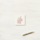 Red Christmas Reindeer Illustration Post-it Klebezettel (Auf Schreibtisch)