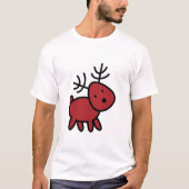 Red Christmas Reindeer Illustration T-Shirt (Vorderseite)