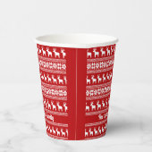 Red Christmas Reindeer Snowflake Niedliches Custom Pappbecher (Rechts)