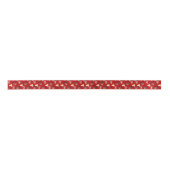 Red Christmas Rentiers 1,5" Satin Ribbon Satinband (Vorderseite)