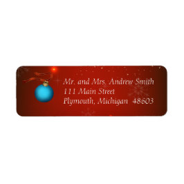 Red Christmas Return Address Label