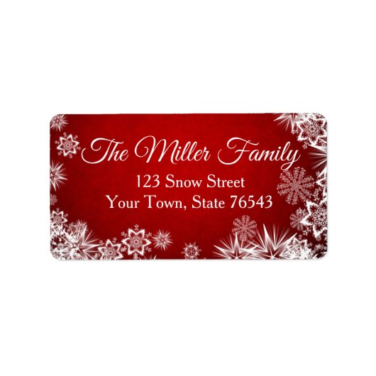 Red Christmas Return Address Label Adressaufkleber (Vorne)