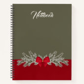 Red Christmas Ribbon-Notebook Notizblock (Vorderseite)