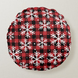 Red Christmas Round Pillow Rundes Kissen