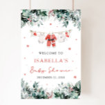 Red Christmas Santa Baby Babydusche Begrüßungszeic Poster<br><div class="desc">Das Red Christmas Santa Baby Baby Baby Duschbad Welcome Sign heißt Sie herzlich willkommen. Dieses in kräftigem Rot mit bezaubernden, an einer Weihnachtsdecke aufgehängte Baby-Kleidung Set den Ton für eine fröhliche Winterfeier. Ideal für einen Urlaub mit Babydusche, bietet es eine einladende, saisonale Touch, wenn sich Freunde und Familie treffen, um...</div>