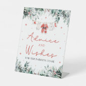 Red Christmas Santa Baby Duschberatung und Wünsche Sockelschild (Vorderseite)