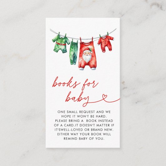 Red Christmas Santa Baby Duschbücher für Baby Begleitkarte (Vorderseite)